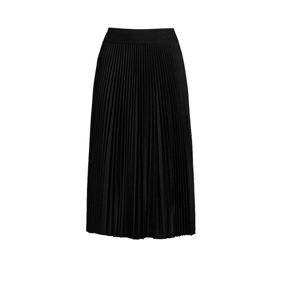 Theory Women's Size Medium Black Pleated Flannel Midi Skirt A-Line Knit $630 NWT - Picture 7 of 10